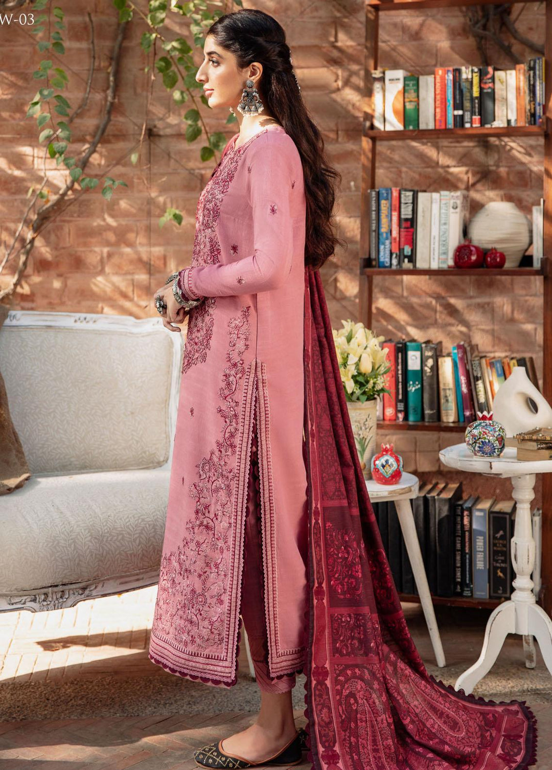 Asra By Asim Jofa Embroidered  Suits Unstitched 3 Piece AJ22AW AJW-03 - Winter Collection
