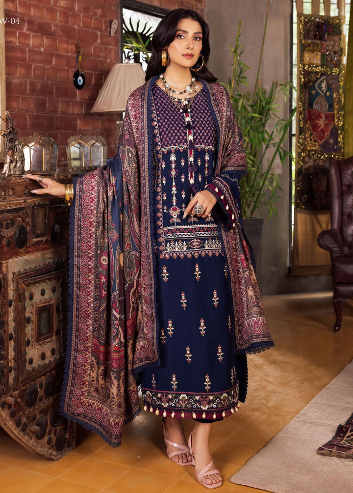 Asra By Asim Jofa Embroidered  Suits Unstitched 3 Piece AJ22AW AJW-04 - Winter Collection