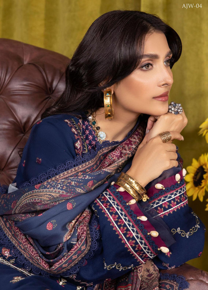 Asra By Asim Jofa Embroidered  Suits Unstitched 3 Piece AJ22AW AJW-04 - Winter Collection