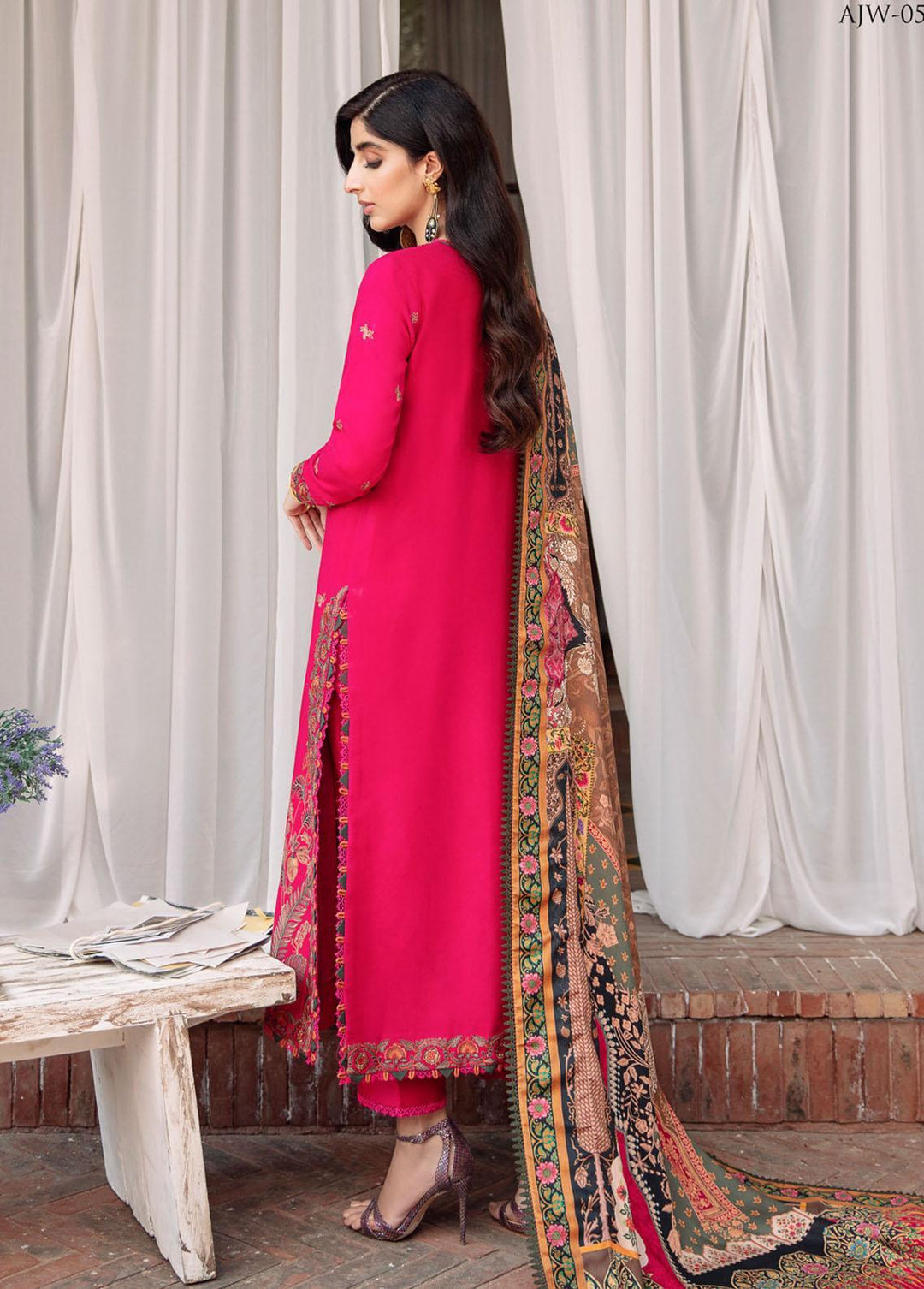 Asra By Asim Jofa Embroidered  Suits Unstitched 3 Piece AJ22AW AJW-05 - Winter Collection