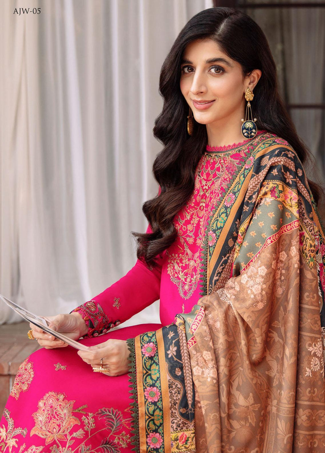 Asra By Asim Jofa Embroidered  Suits Unstitched 3 Piece AJ22AW AJW-05 - Winter Collection