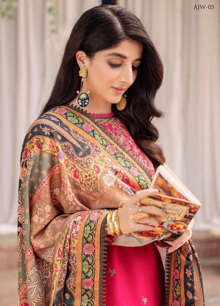 Asra By Asim Jofa Embroidered  Suits Unstitched 3 Piece AJ22AW AJW-05 - Winter Collection