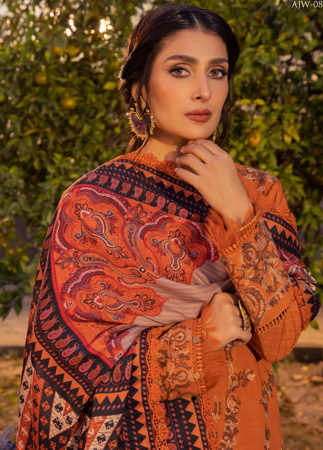 Asra By Asim Jofa Embroidered  Suits Unstitched 3 Piece AJ22AW AJW-08 - Winter Collection