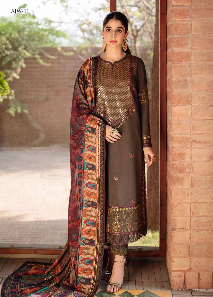 Asra By Asim Jofa Embroidered  Suits Unstitched 3 Piece AJ22AW AJW-11 - Winter Collection