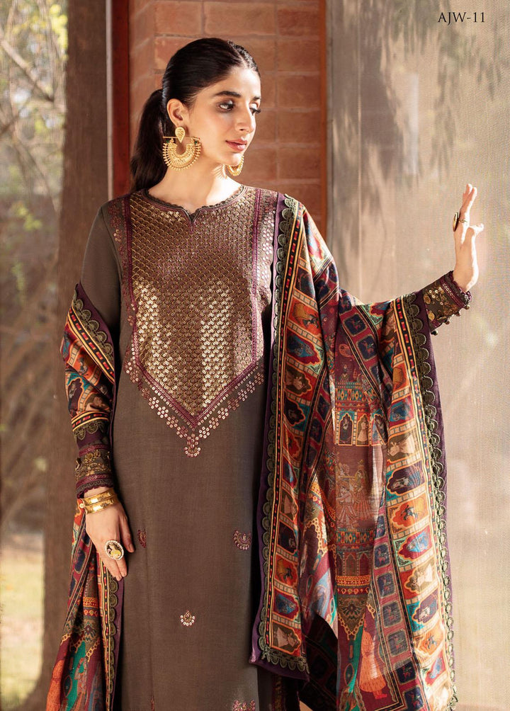 Asra By Asim Jofa Embroidered  Suits Unstitched 3 Piece AJ22AW AJW-11 - Winter Collection