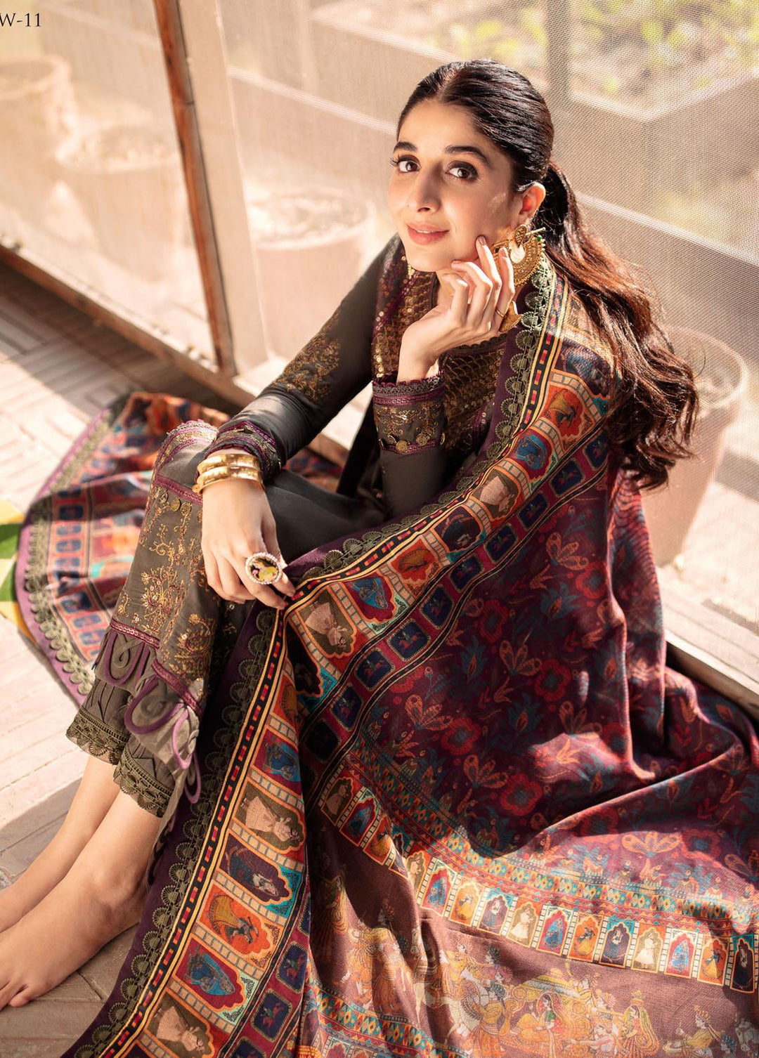 Asra By Asim Jofa Embroidered  Suits Unstitched 3 Piece AJ22AW AJW-11 - Winter Collection