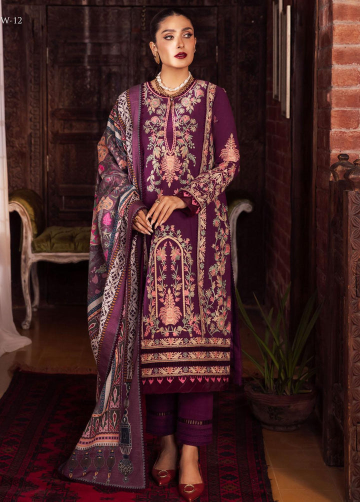 Asra By Asim Jofa Embroidered  Suits Unstitched 3 Piece AJ22AW AJW-12 - Winter Collection