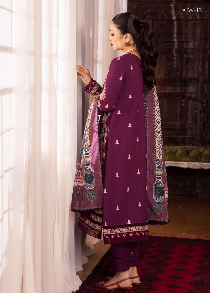 Asra By Asim Jofa Embroidered  Suits Unstitched 3 Piece AJ22AW AJW-12 - Winter Collection