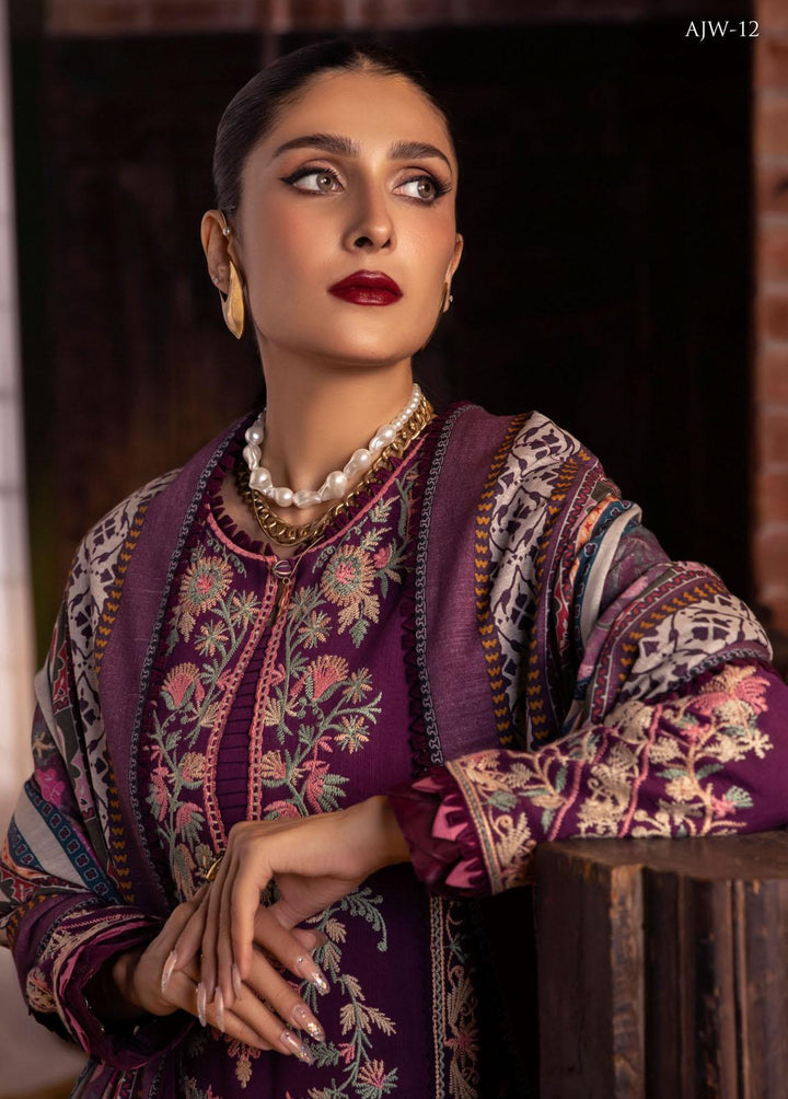 Asra By Asim Jofa Embroidered  Suits Unstitched 3 Piece AJ22AW AJW-12 - Winter Collection