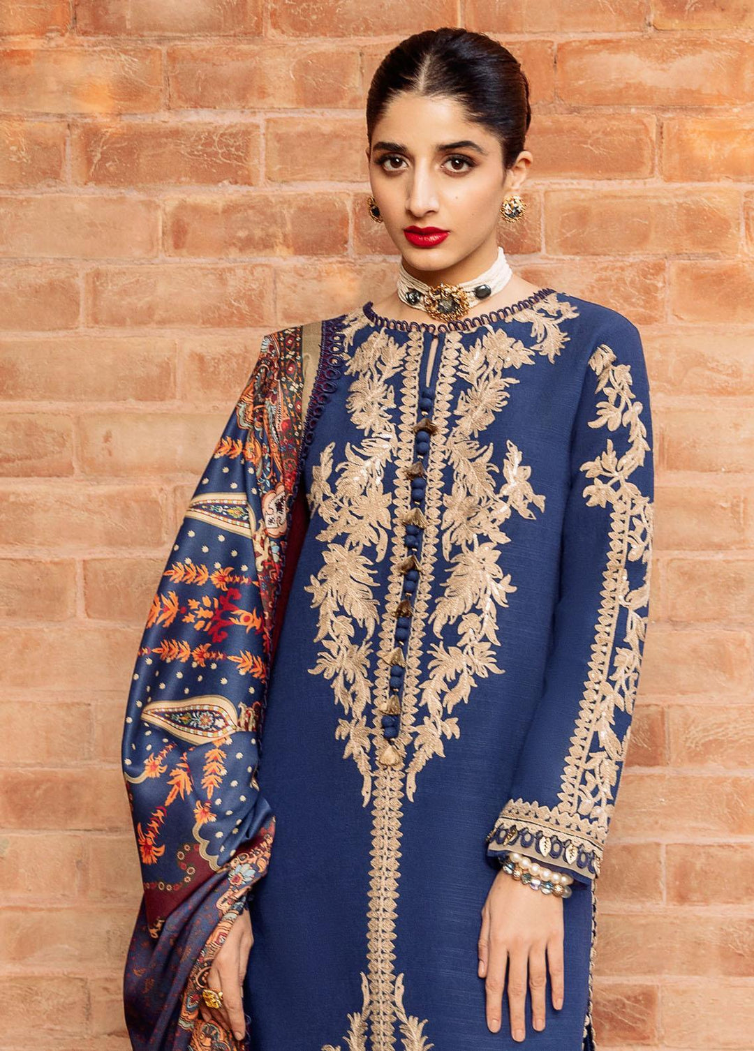 Asra By Asim Jofa Embroidered  Suits Unstitched 3 Piece AJ22AW AJW-13 - Winter Collection