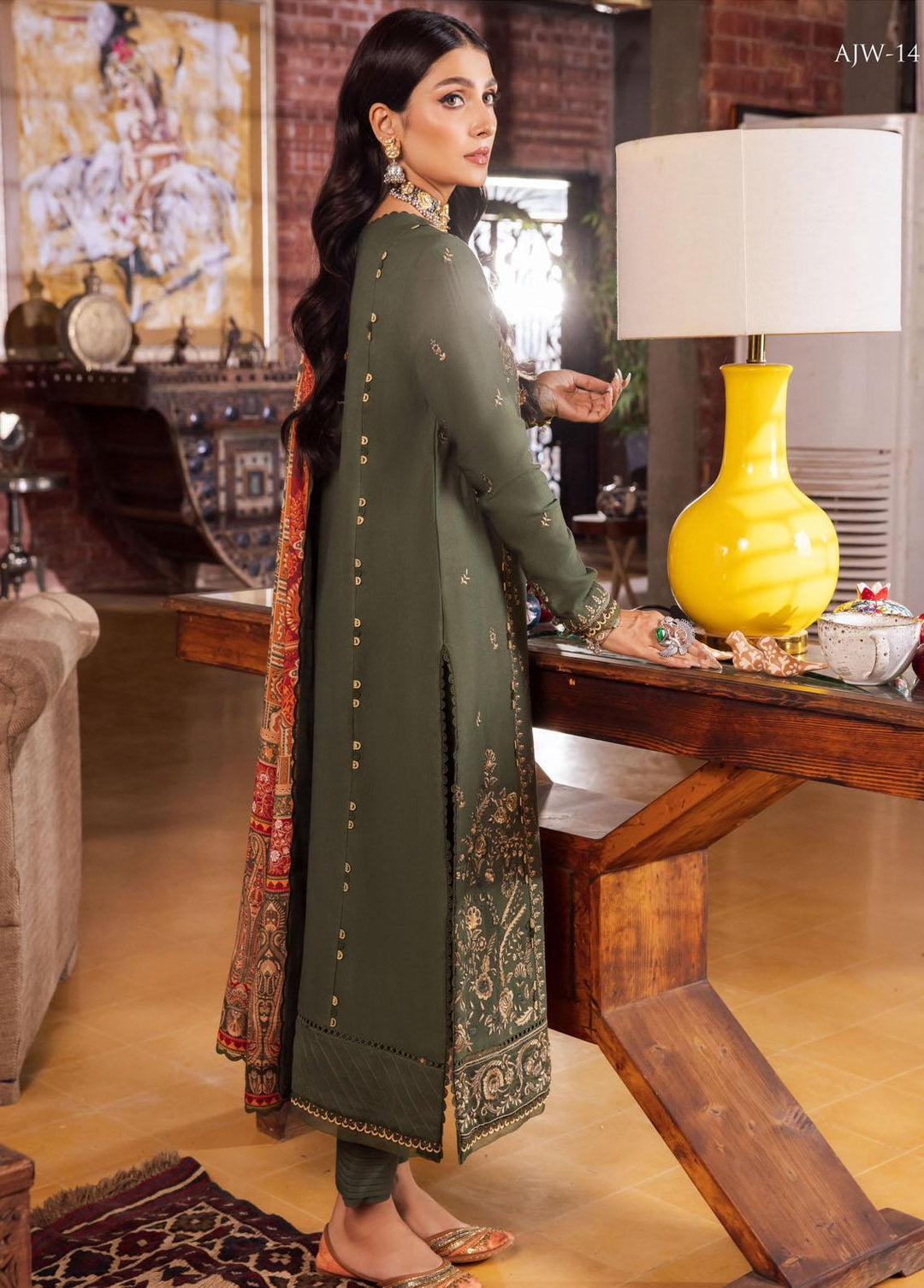 Asra By Asim Jofa Embroidered  Suits Unstitched 3 Piece AJ22AW AJW-14 - Winter Collection