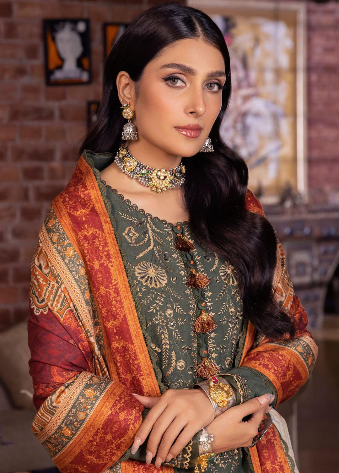 Asra By Asim Jofa Embroidered  Suits Unstitched 3 Piece AJ22AW AJW-14 - Winter Collection