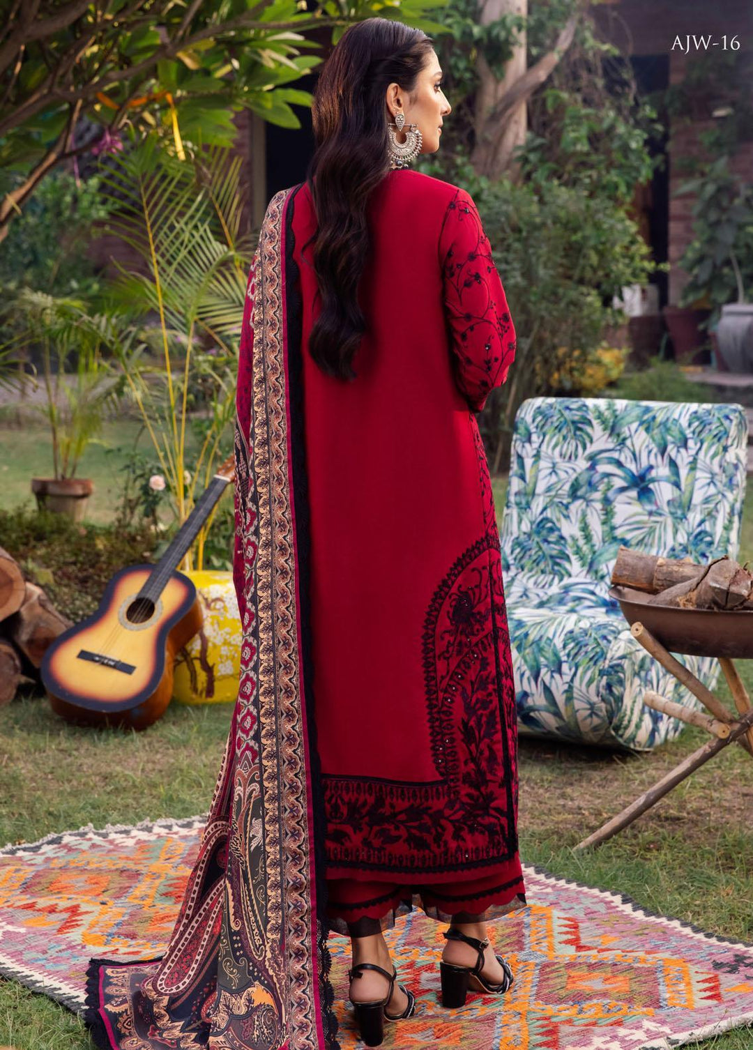 Asra By Asim Jofa Embroidered  Suits Unstitched 3 Piece AJ22AW AJW-16 - Winter Collection