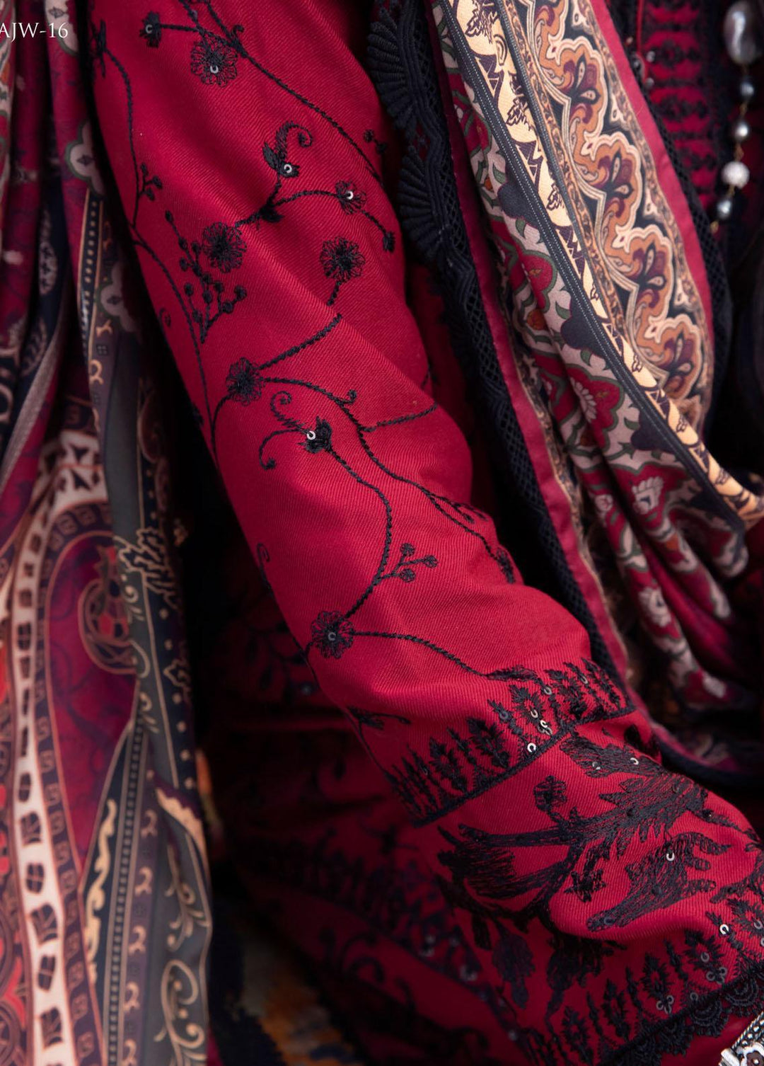 Asra By Asim Jofa Embroidered  Suits Unstitched 3 Piece AJ22AW AJW-16 - Winter Collection