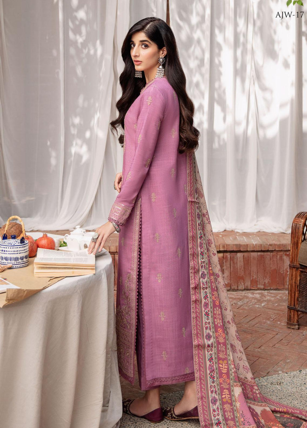 Asra By Asim Jofa Embroidered  Suits Unstitched 3 Piece AJ22AW AJW-17 - Winter Collection