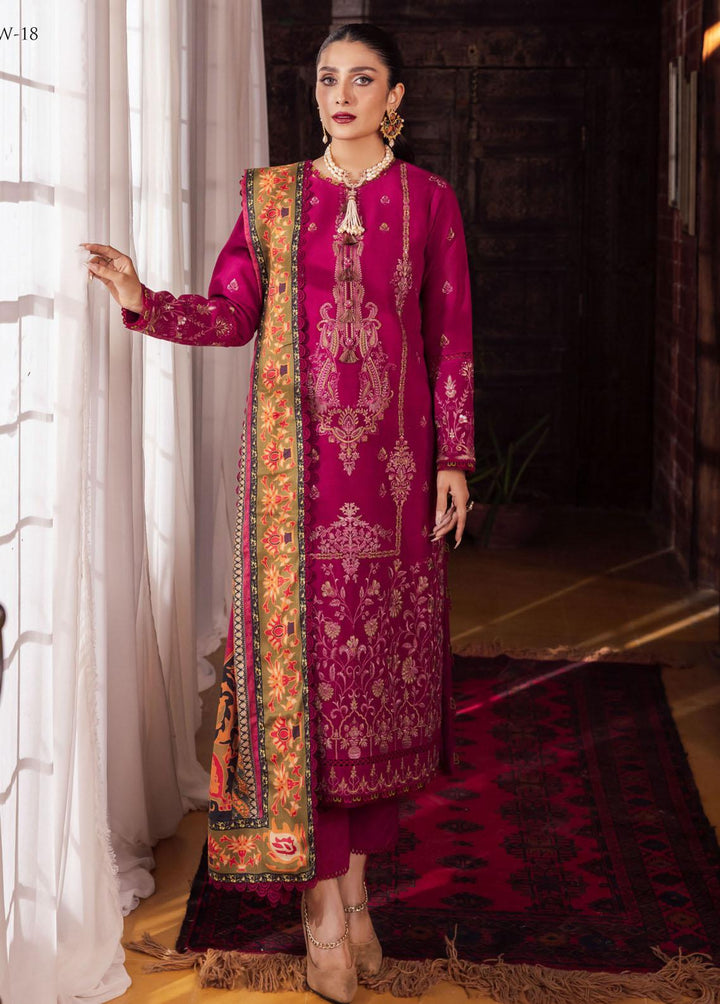 Asra By Asim Jofa Embroidered  Suits Unstitched 3 Piece AJ22AW AJW-18 - Winter Collection