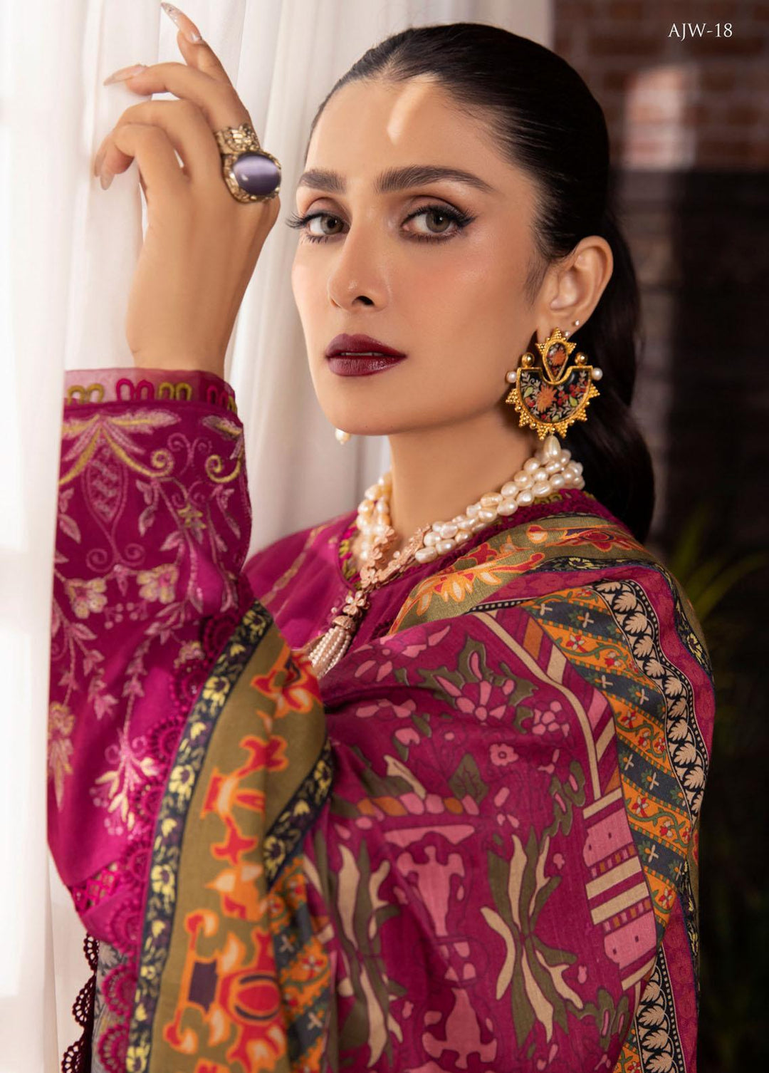 Asra By Asim Jofa Embroidered  Suits Unstitched 3 Piece AJ22AW AJW-18 - Winter Collection