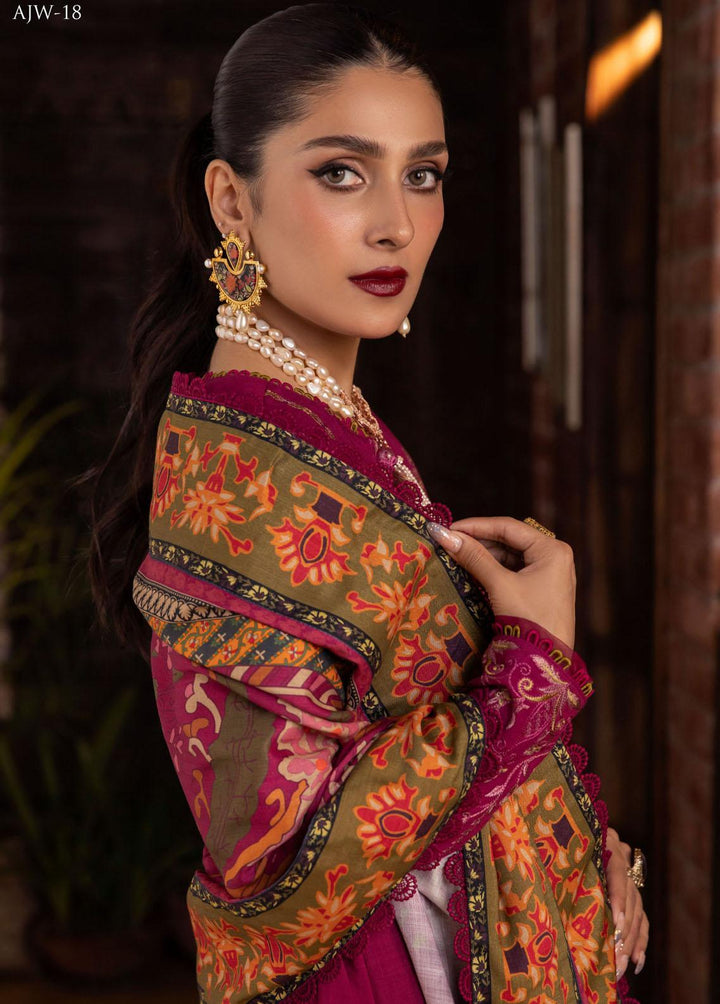 Asra By Asim Jofa Embroidered  Suits Unstitched 3 Piece AJ22AW AJW-18 - Winter Collection