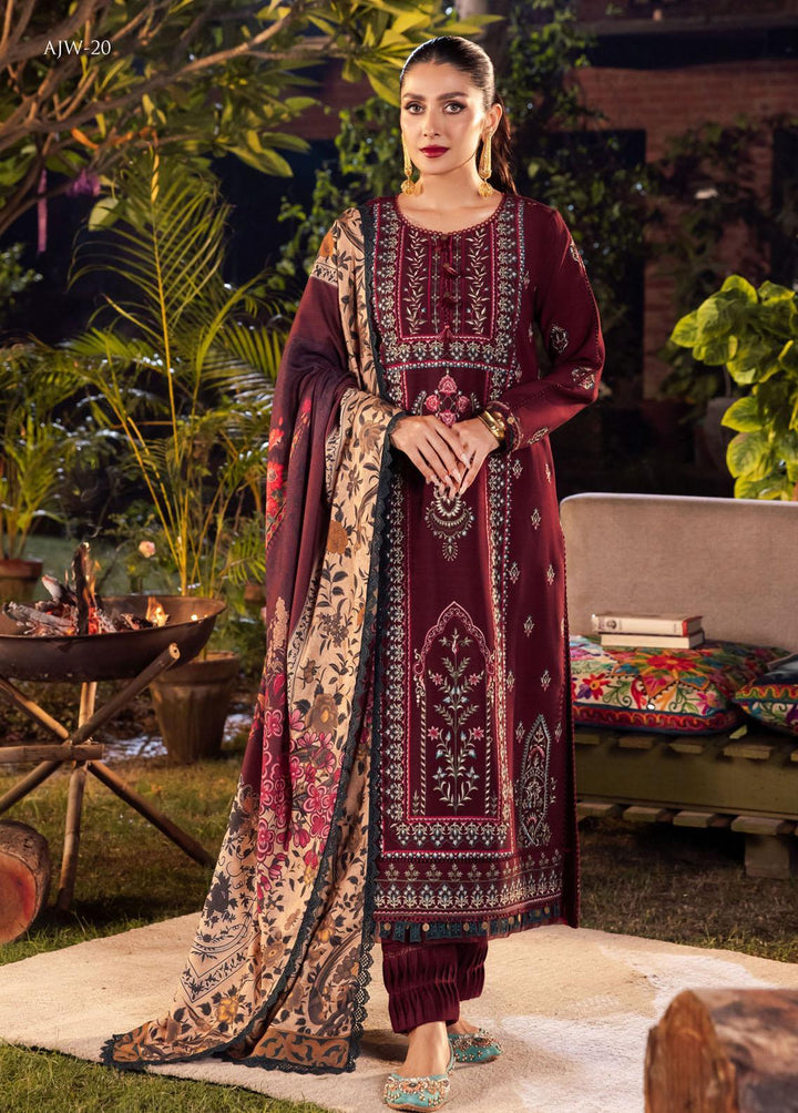 Asra By Asim Jofa Embroidered  Suits Unstitched 3 Piece AJ22AW AJW-20 - Winter Collection