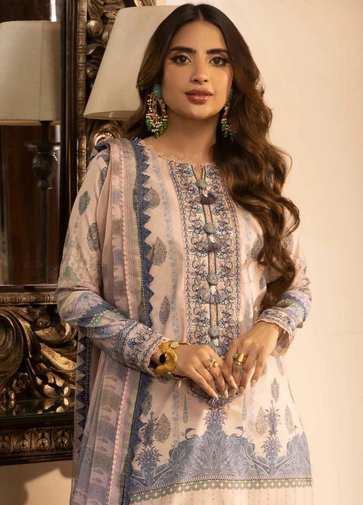 Asra Intermix By Asim Jofa Embroidered Cambric Unstitched Suit 3 Piece AJ23AI AJAS-05 - Formal Collection