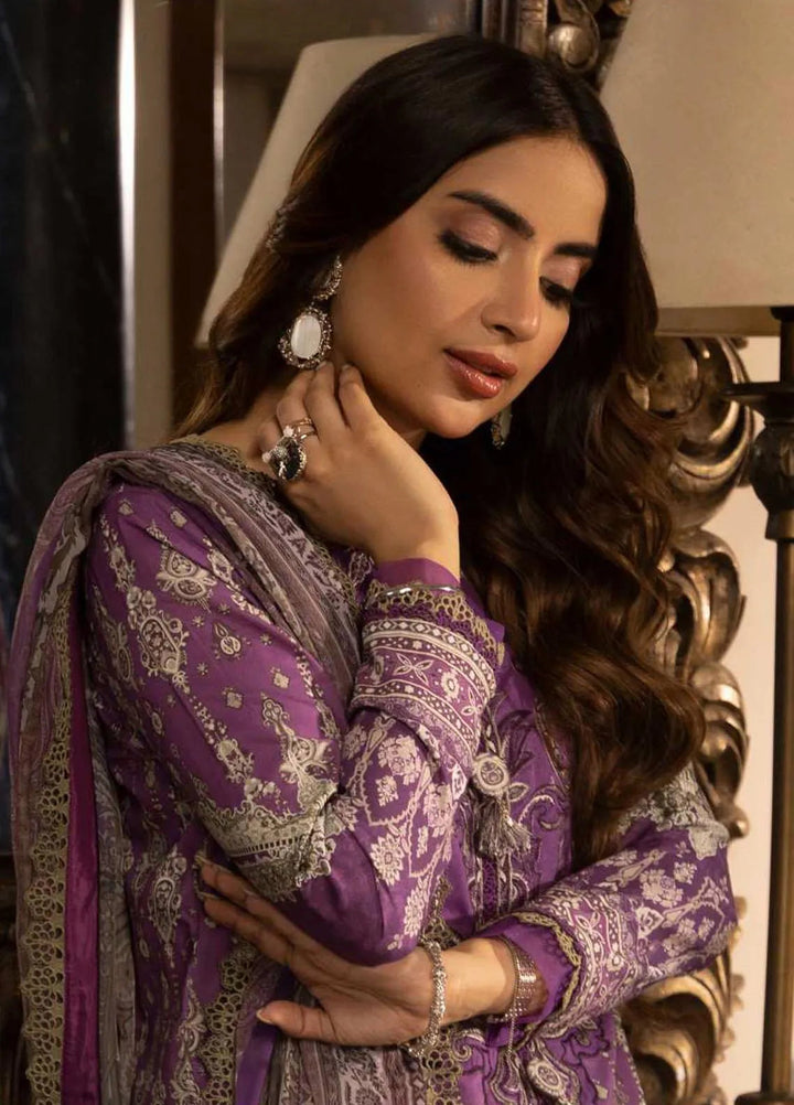 Asra Intermix By Asim Jofa Embroidered Cambric Unstitched Suit 3 Piece AJ23AI AJAS-06 - Formal Collection