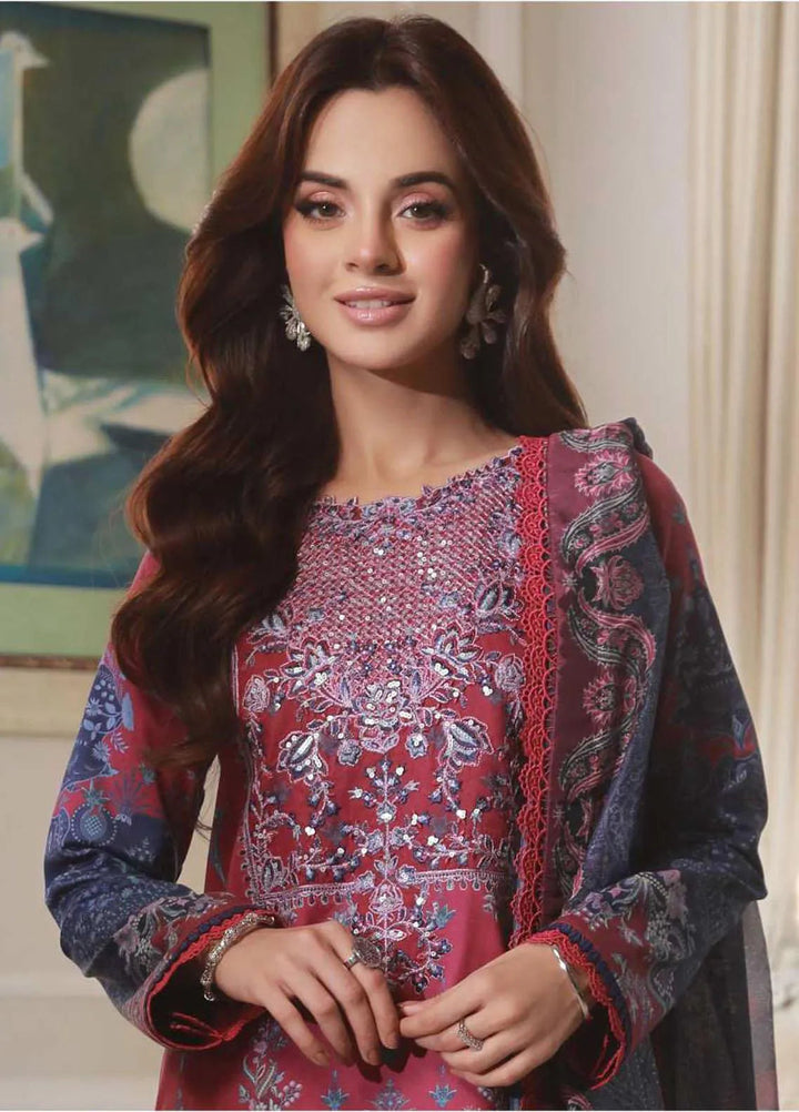 Asra Intermix By Asim Jofa Embroidered Cambric Unstitched Suit 3 Piece AJ23AI AJAS-07 - Formal Collection