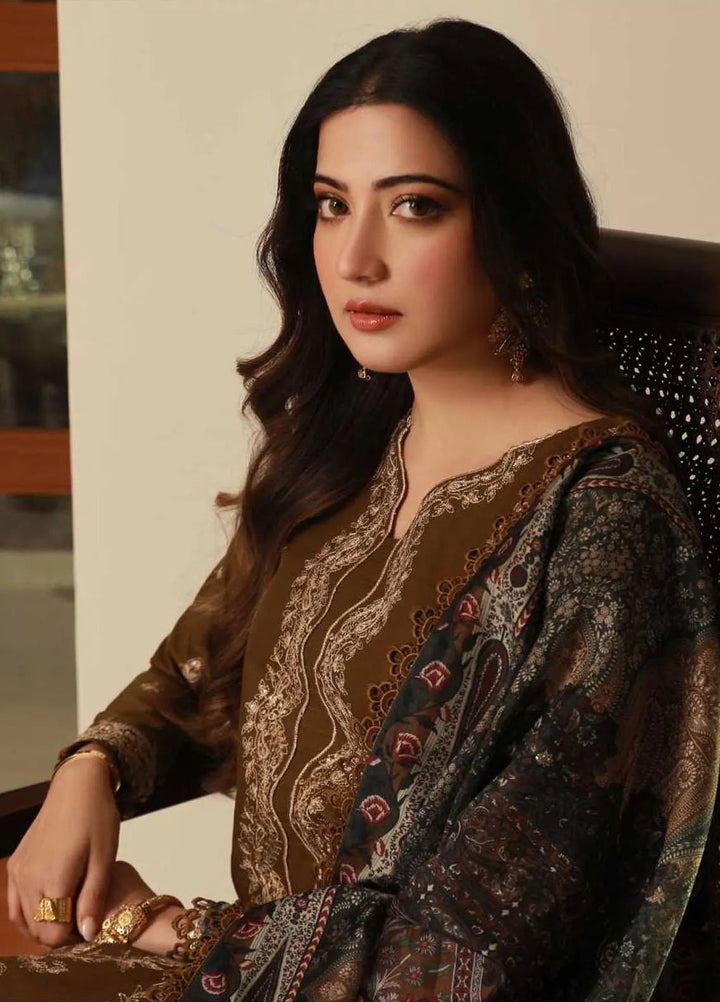 Asra Intermix By Asim Jofa Embroidered Cambric Unstitched Suit 3 Piece AJ23AI AJAS-22 - Formal Collection