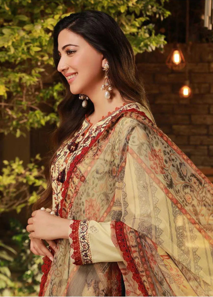 Asra Intermix By Asim Jofa Embroidered Cambric Unstitched Suit 3 Piece AJ23AI AJAS-27 - Formal Collection