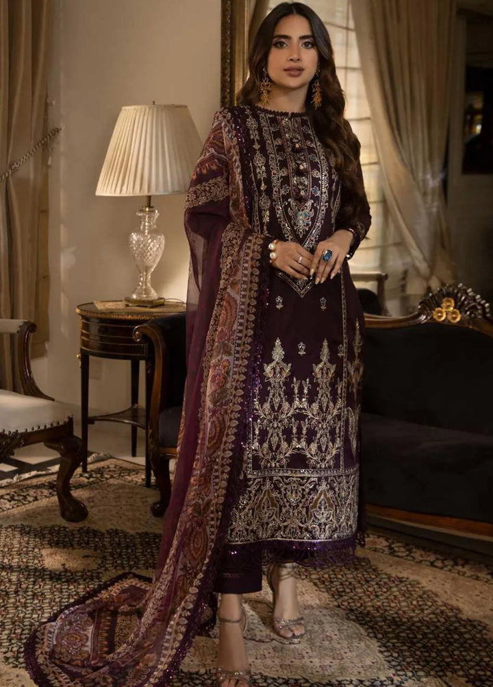 Asra Intermix By Asim Jofa Embroidered Cambric Unstitched Suit 3 Piece AJ23AI AJAS-29 - Formal Collection