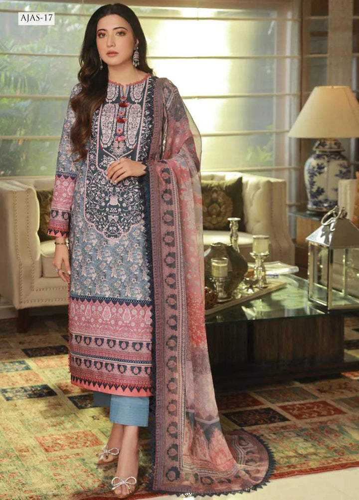 Asra Intermix By Asim Jofa Printed Cambric Unstitched Suit 2 Piece AJ23AI AJAS-17 - Formal Collection