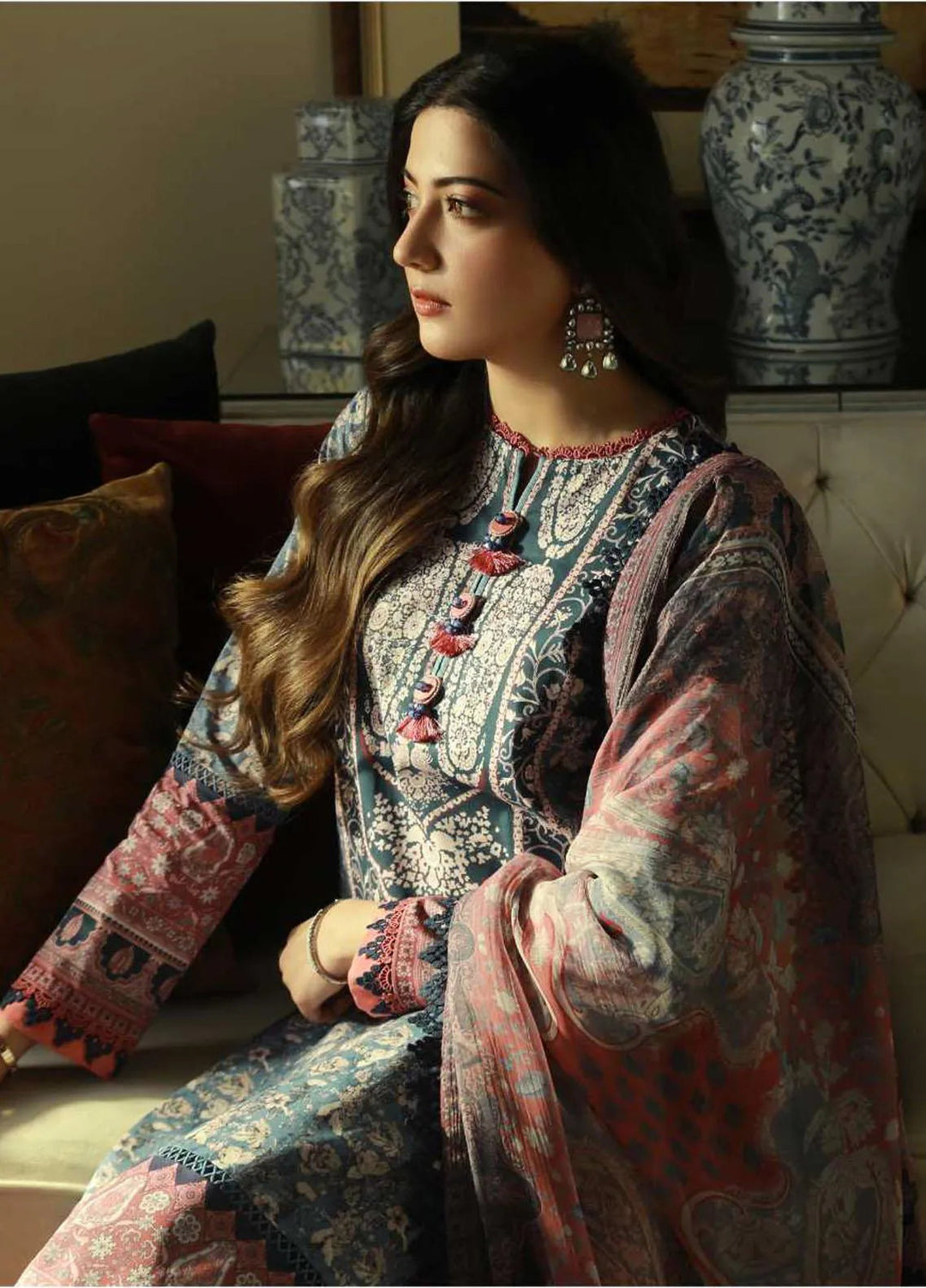 Asra Intermix By Asim Jofa Printed Cambric Unstitched Suit 2 Piece AJ23AI AJAS-17 - Formal Collection
