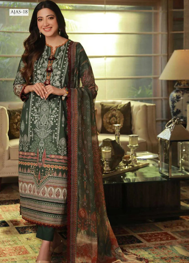 Asra Intermix By Asim Jofa Printed Cambric Unstitched Suit 2 Piece AJ23AI AJAS-18 - Formal Collection