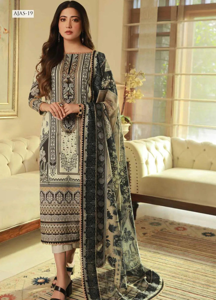Asra Intermix By Asim Jofa Printed Cambric Unstitched Suit 2 Piece AJ23AI AJAS-19 - Formal Collection