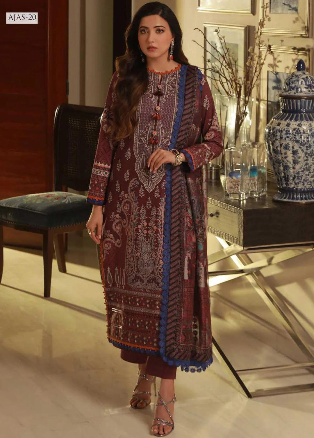 Asra Intermix By Asim Jofa Printed Cambric Unstitched Suit 2 Piece AJ23AI AJAS-20 - Formal Collection