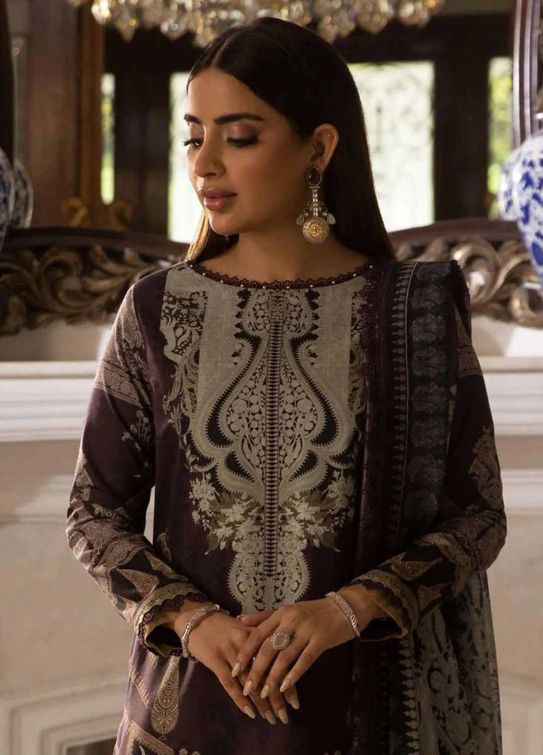 Asra Intermix By Asim Jofa Printed Cambric Unstitched Suit 2 Piece AJ23AI AJAS-21 - Formal Collection