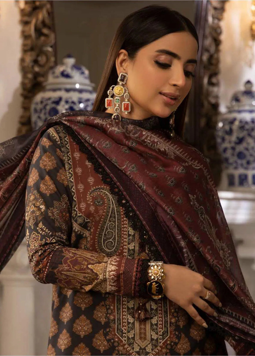 Asra Intermix By Asim Jofa Printed Cambric Unstitched Suit 3 Piece AJ23AI AJAS-12 - Formal Collection