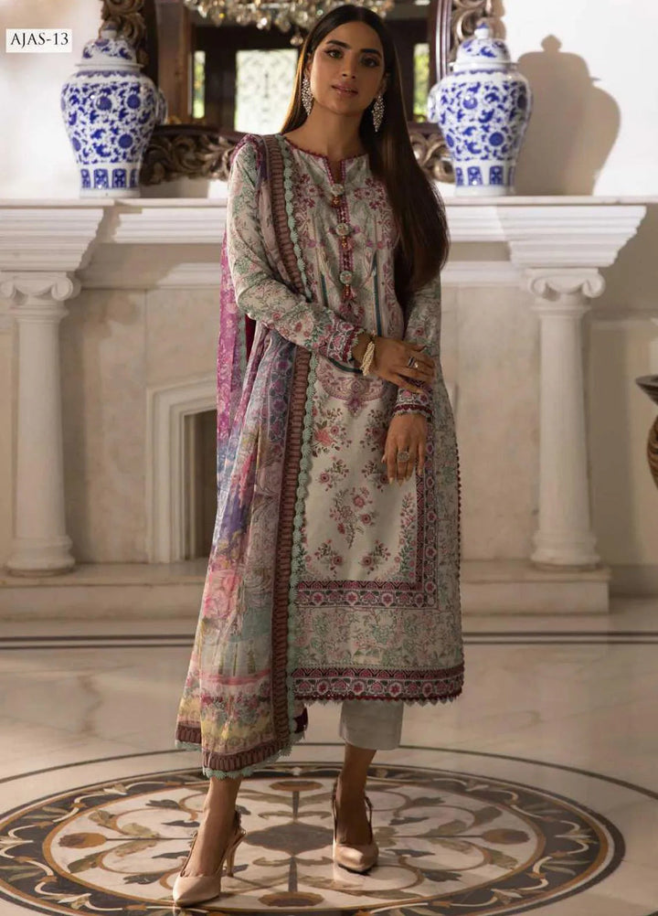 Asra Intermix By Asim Jofa Printed Cambric Unstitched Suit 3 Piece AJ23AI AJAS-13 - Formal Collection