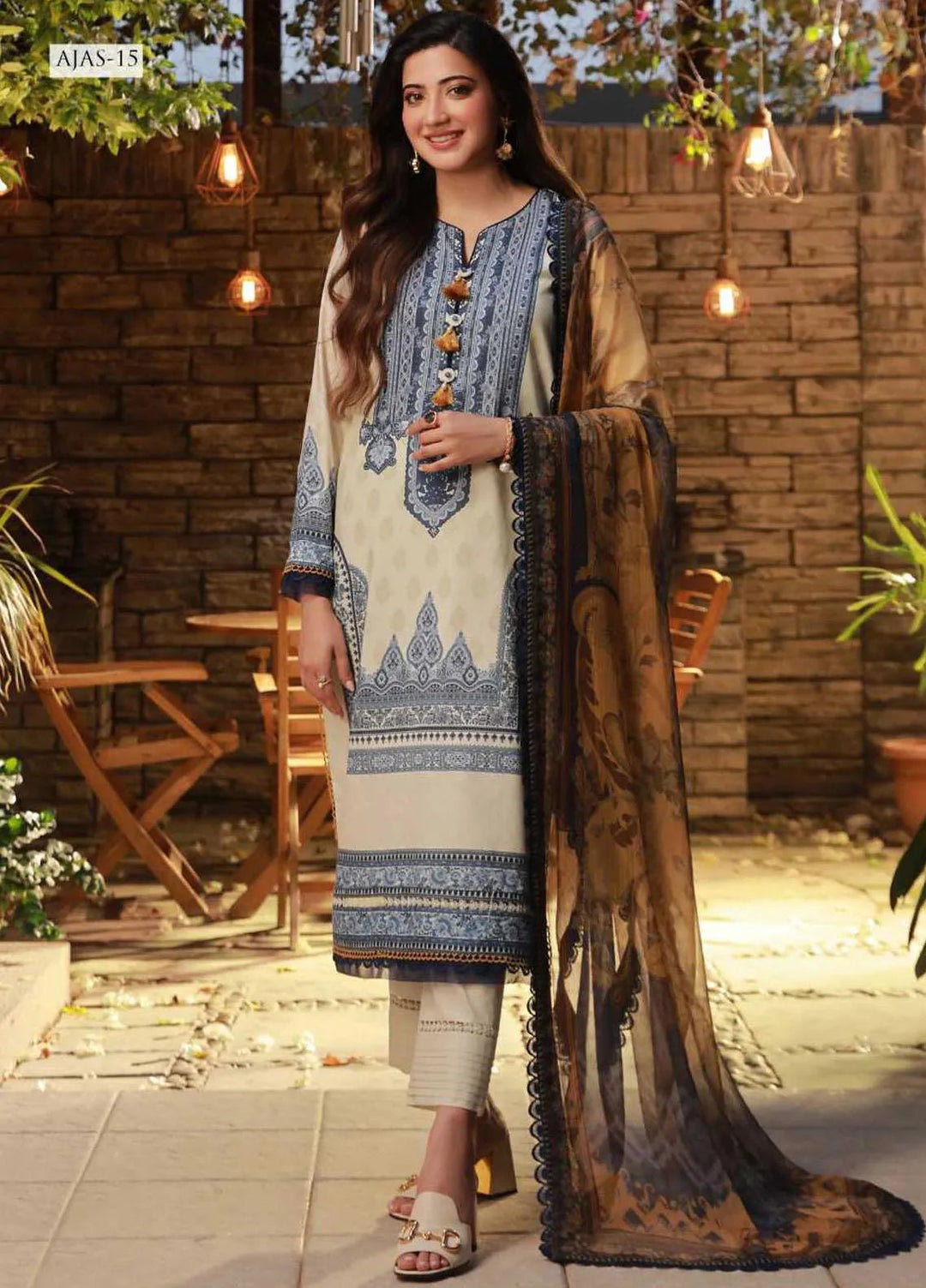 Asra Intermix By Asim Jofa Printed Cambric Unstitched Suit 3 Piece AJ23AI AJAS-15 - Formal Collection