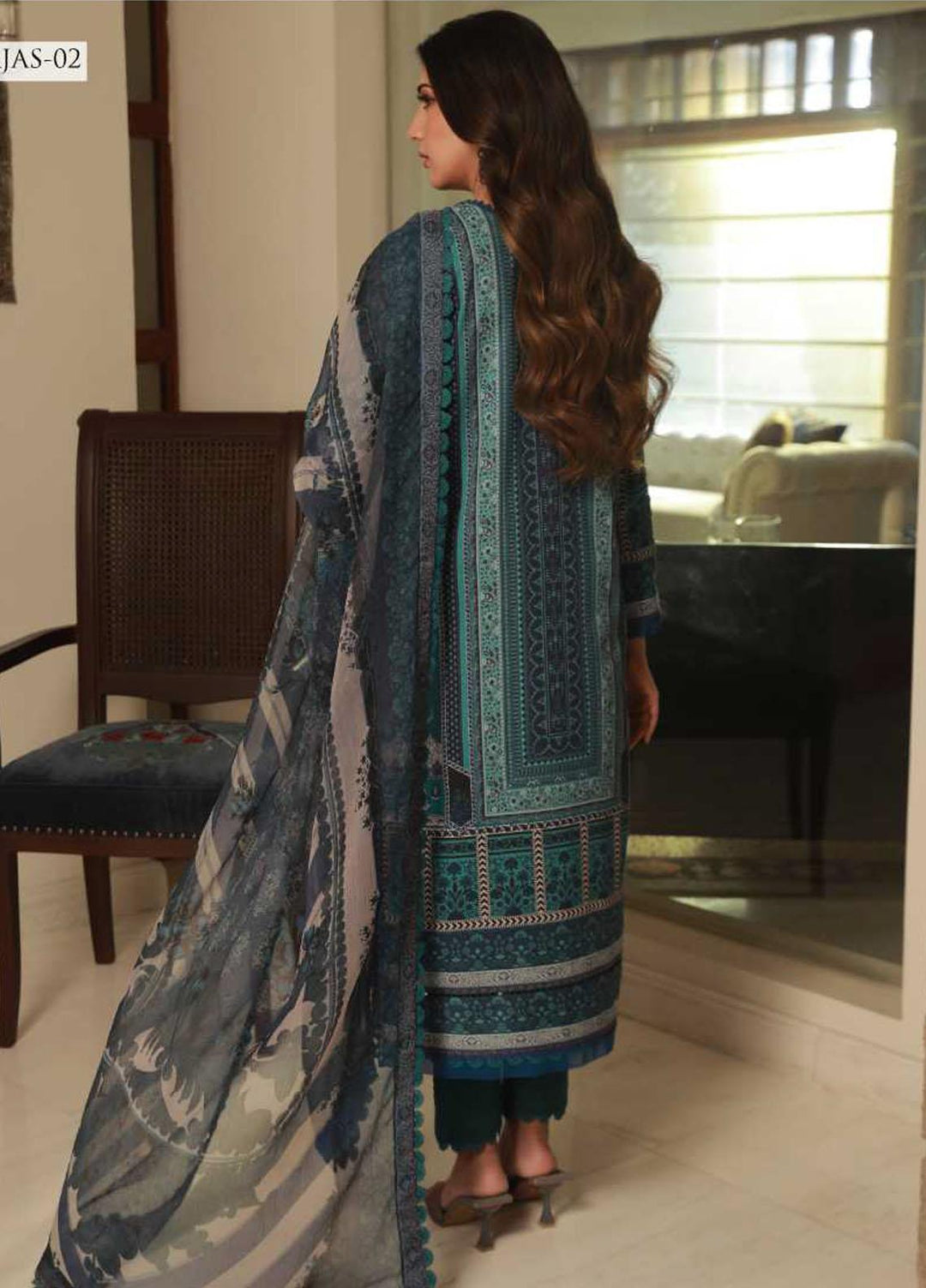 Asra Intermix By Asim Jofa Embroidered Cambric Suits Unstitched 3 Piece AJ23AI AJAS-02 - Formal Collection