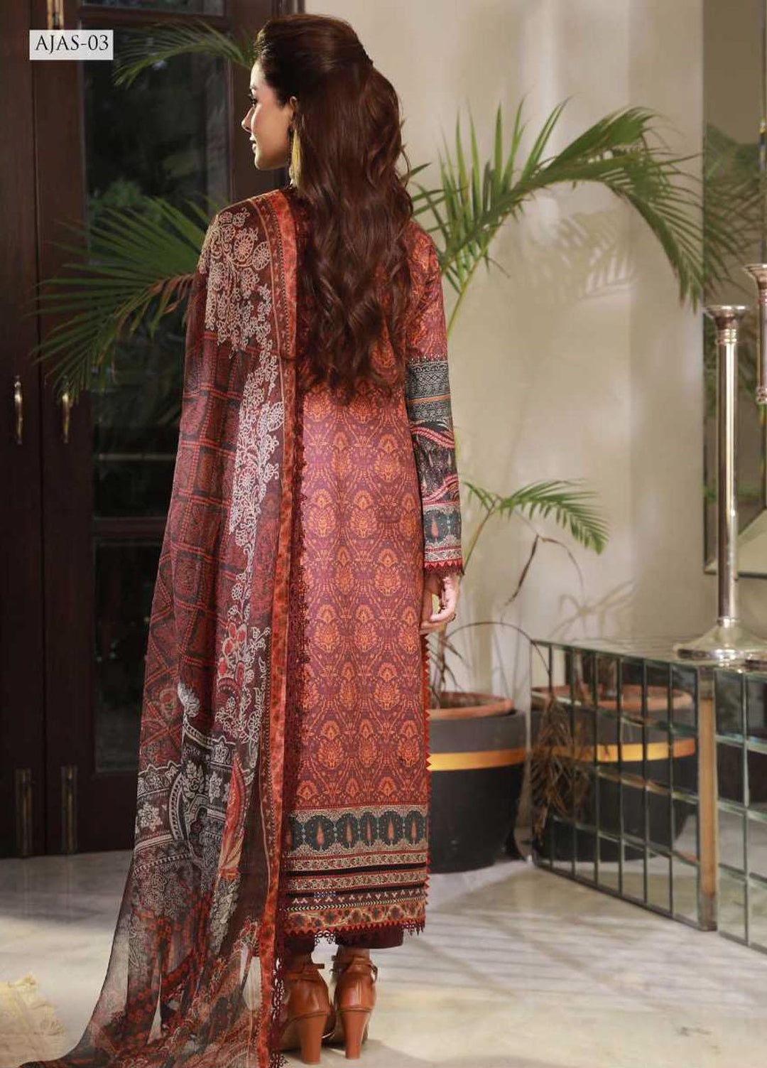 Asra Intermix By Asim Jofa Embroidered Cambric Suits Unstitched 3 Piece AJ23AI AJAS-03 - Formal Collection