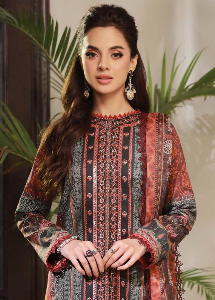 Asra Intermix By Asim Jofa Embroidered Cambric Suits Unstitched 3 Piece AJ23AI AJAS-03 - Formal Collection