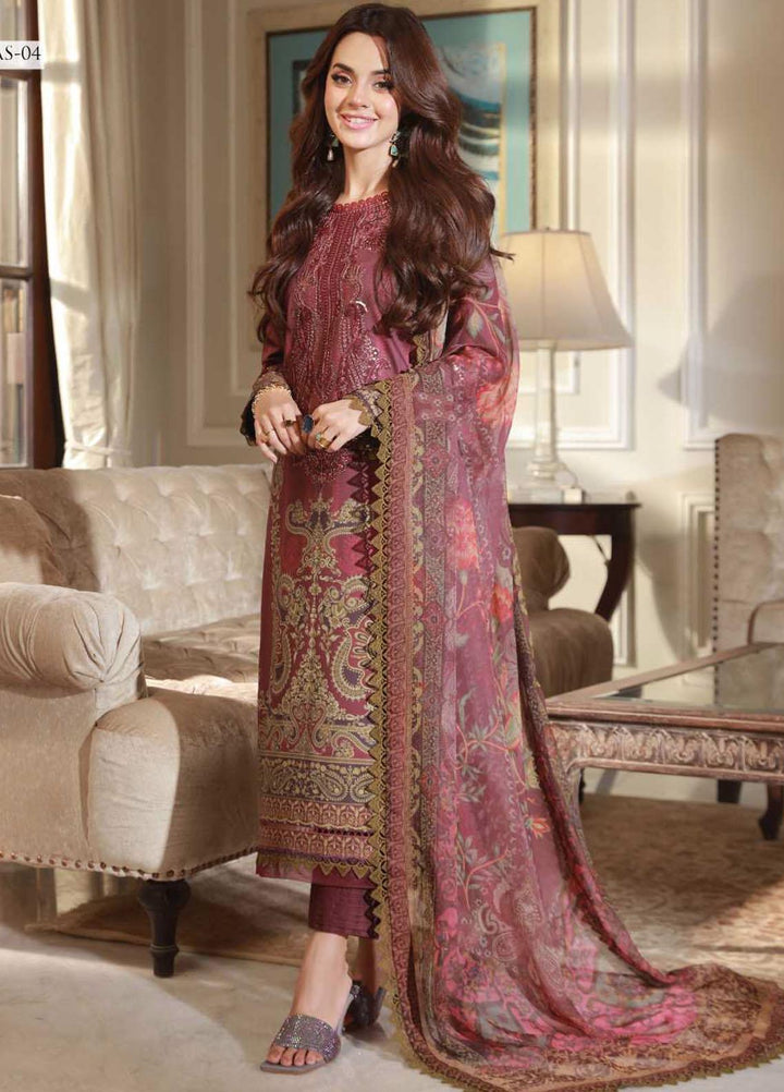 Asra Intermix By Asim Jofa Embroidered Cambric Suits Unstitched 3 Piece AJ23AI AJAS-04 - Formal Collection