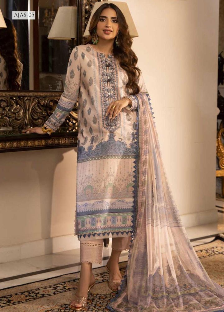 Asra Intermix By Asim Jofa Embroidered Cambric Suits Unstitched 3 Piece AJ23AI AJAS-05 - Formal Collection