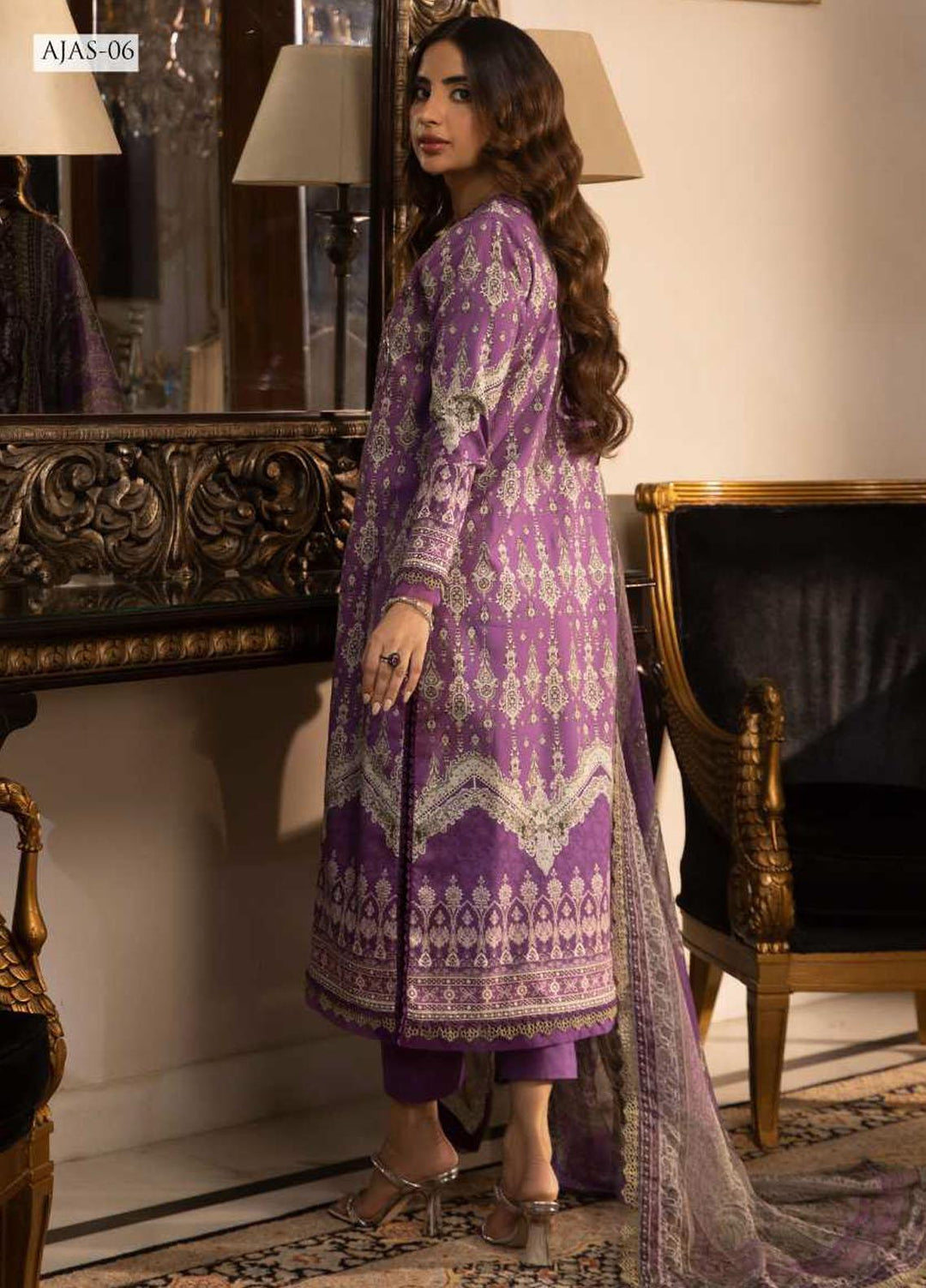 Asra Intermix By Asim Jofa Embroidered Cambric Suits Unstitched 3 Piece AJ23AI AJAS-06 - Formal Collection