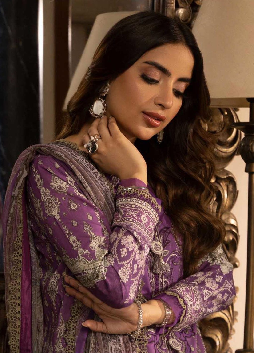 Asra Intermix By Asim Jofa Embroidered Cambric Suits Unstitched 3 Piece AJ23AI AJAS-06 - Formal Collection