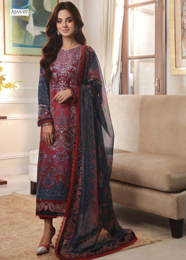 Asra Intermix By Asim Jofa Embroidered Cambric Suits Unstitched 3 Piece AJ23AI AJAS-07 - Formal Collection