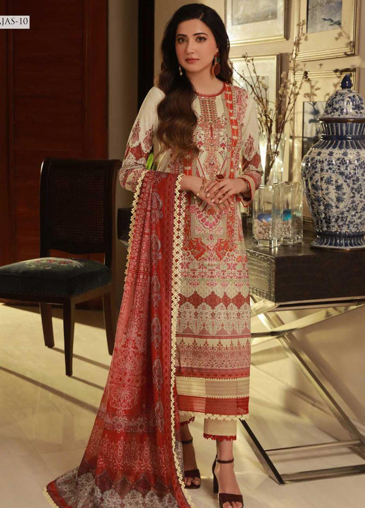 Asra Intermix By Asim Jofa Embroidered Cambric Suits Unstitched 3 Piece AJ23AI AJAS-10 - Formal Collection