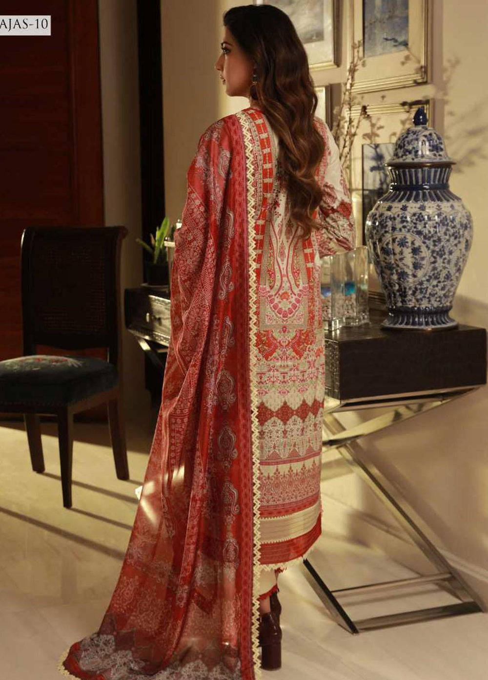 Asra Intermix By Asim Jofa Embroidered Cambric Suits Unstitched 3 Piece AJ23AI AJAS-10 - Formal Collection