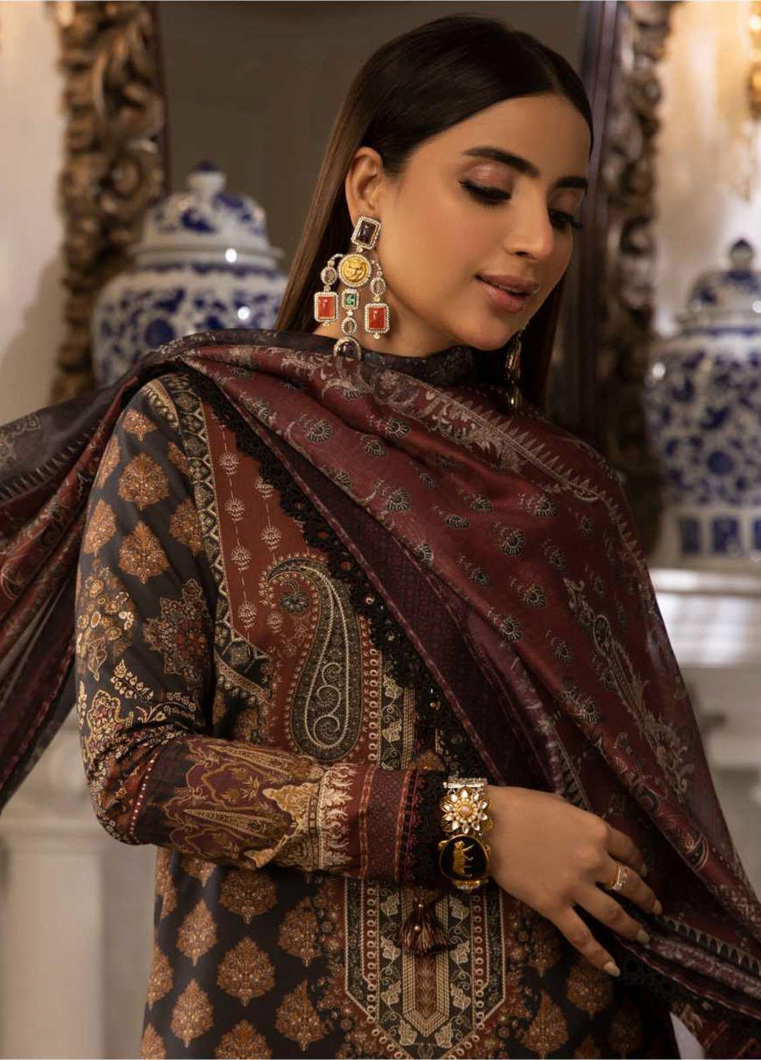 Asra Intermix By Asim Jofa Printed Cambric Suits Unstitched 3 Piece AJ23AI AJAS-12 - Formal Collection