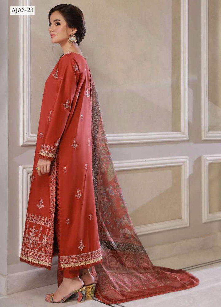 Asra Intermix By Asim Jofa Embroidered Cambric Suits Unstitched 3 Piece AJ23AI AJAS-23 - Formal Collection
